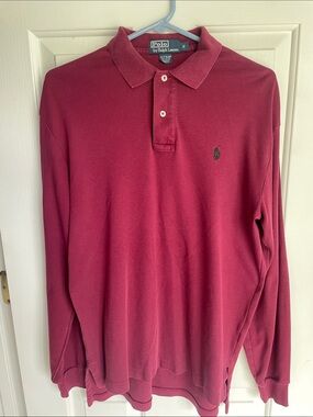 Polo by Ralph Lauren Long-Sleeve Polo in Wine Red
